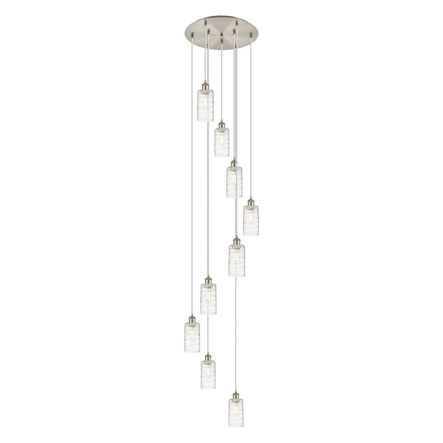 Innovations Crown Point 9Lt 19" Cord Multi Pendant, SN/DS - 119B-9P-SN-G434-7DE
