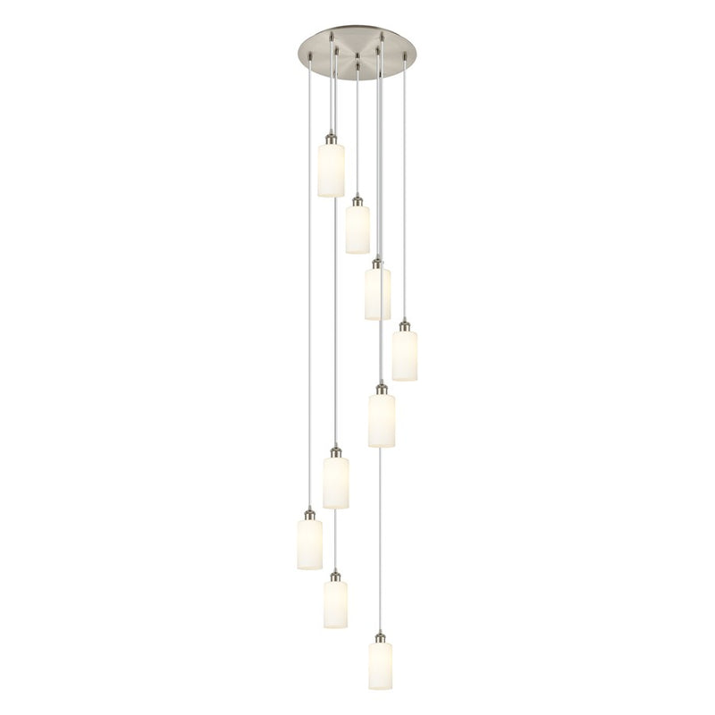 Innovations Crown Point 9Lt 19" Cord Multi Pendant, SN/WH - 119B-9P-SN-G434-7WH