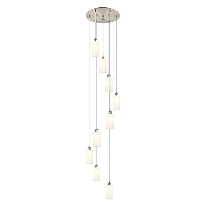 Innovations Crown Point 9Lt 19" Cord Multi Pendant, SN/WH - 119B-9P-SN-G434-7WH