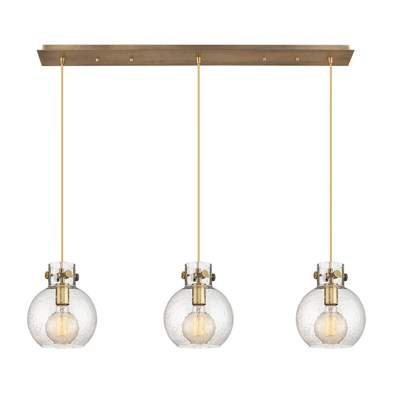 Innovations Newton Sphere 3Lt 8" CL Pendant, BS/SD - 123-410-1PS-BB-G410-8SDY