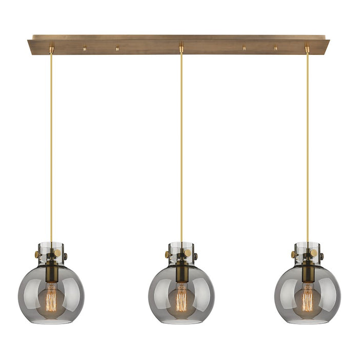 Innovations Newton Sphere 3Lt 8" CL Pendant, BS/SM - 123-410-1PS-BB-G410-8SM