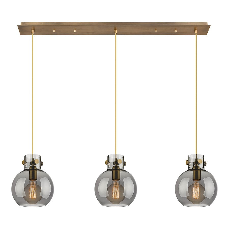 Innovations Newton Sphere 3Lt 8" CL Pendant, BS/SM - 123-410-1PS-BB-G410-8SM
