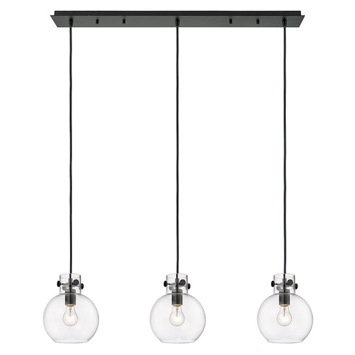 Innovations Newton Sphere 3Lt 8" CL Pendant, BK/CL - 123-410-1PS-BK-G410-8CL