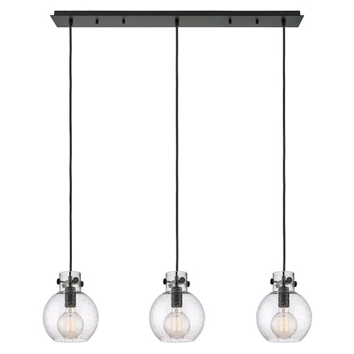 Innovations Newton Sphere 3Lt 8" CL Pendant, BK/SD - 123-410-1PS-BK-G410-8SDY