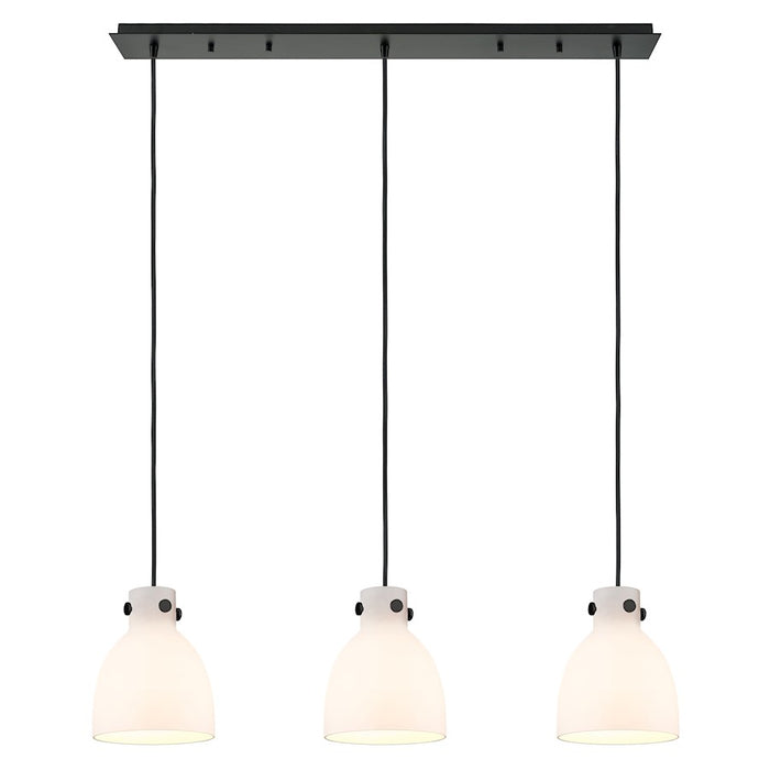 Innovations Newton Bell 3Lt 8" CL Pendant, BK/WH - 123-410-1PS-BK-G412-8WH