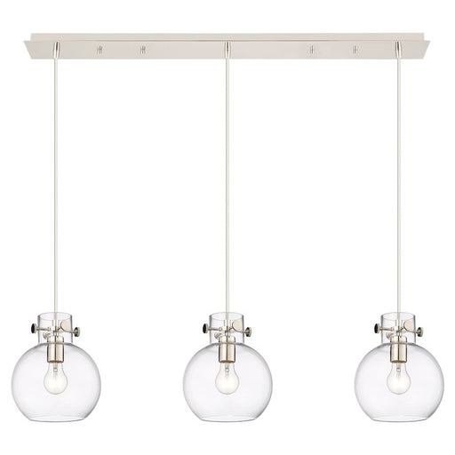 Innovations Newton Sphere 3Lt 8" CL Pendant, PN/CL - 123-410-1PS-PN-G410-8CL