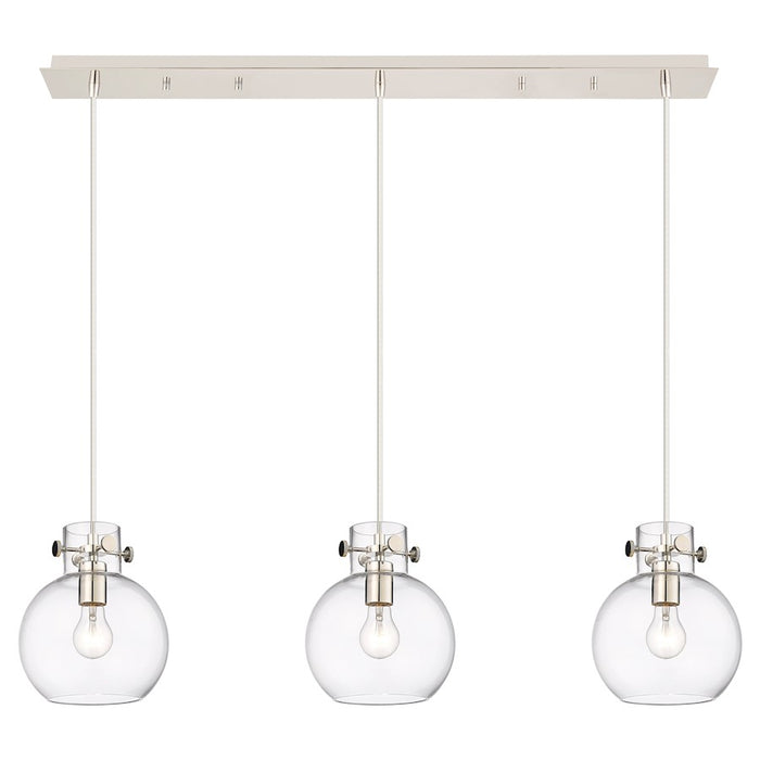 Innovations Newton Sphere 3Lt 8" CL Pendant, PN/CL - 123-410-1PS-PN-G410-8CL