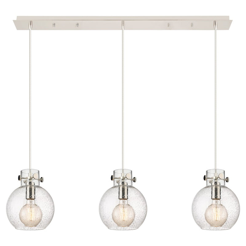 Innovations Newton Sphere 3Lt 8" CL Pendant, PN/SD - 123-410-1PS-PN-G410-8SDY