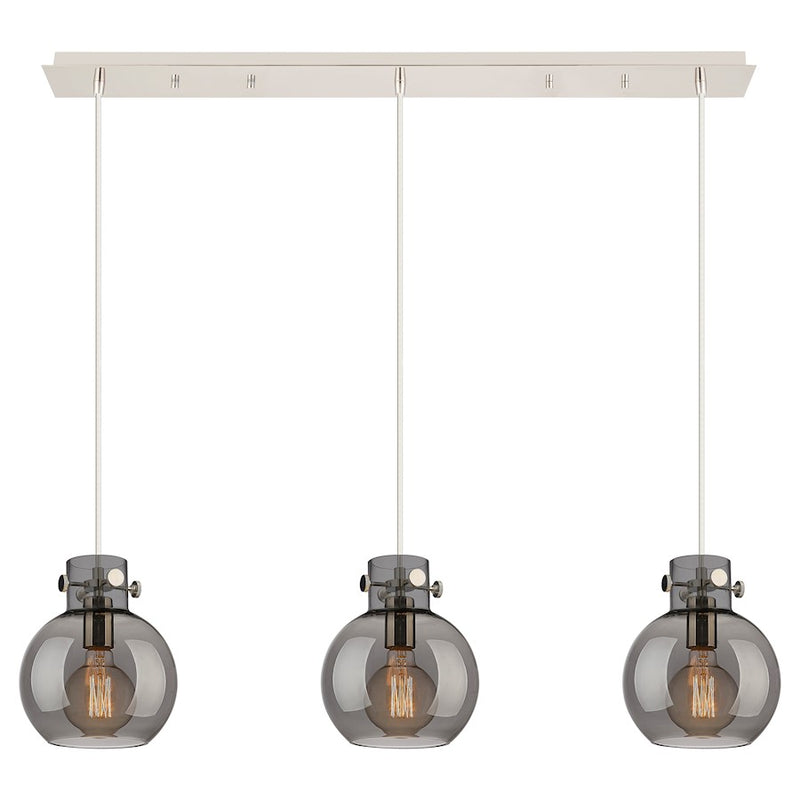 Innovations Newton Sphere 3Lt 8" CL Pendant, PN/SM - 123-410-1PS-PN-G410-8SM