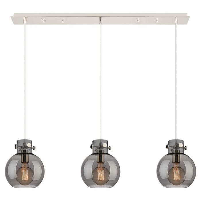 Innovations Newton Sphere 3Lt 8" CL Pendant, PN/SM - 123-410-1PS-PN-G410-8SM