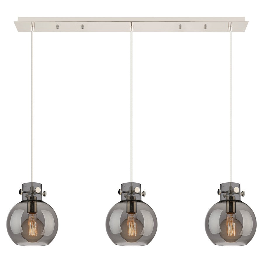 Innovations Newton Sphere 3Lt 8" CL Pendant, PN/SM - 123-410-1PS-PN-G410-8SM