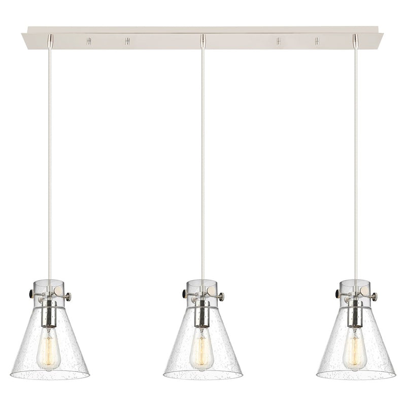 Innovations Newton Cone 3Lt 8" CL Pendant, PN/SD - 123-410-1PS-PN-G411-8SDY