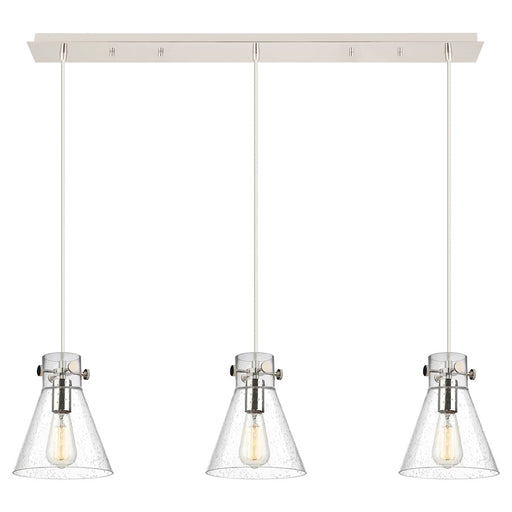 Innovations Newton Cone 3Lt 8" CL Pendant, PN/SD - 123-410-1PS-PN-G411-8SDY