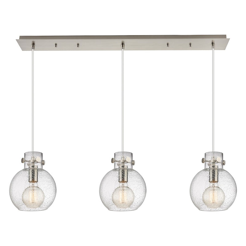 Innovations Newton Sphere 3Lt 8" CL Pendant, SN/SD - 123-410-1PS-SN-G410-8SDY