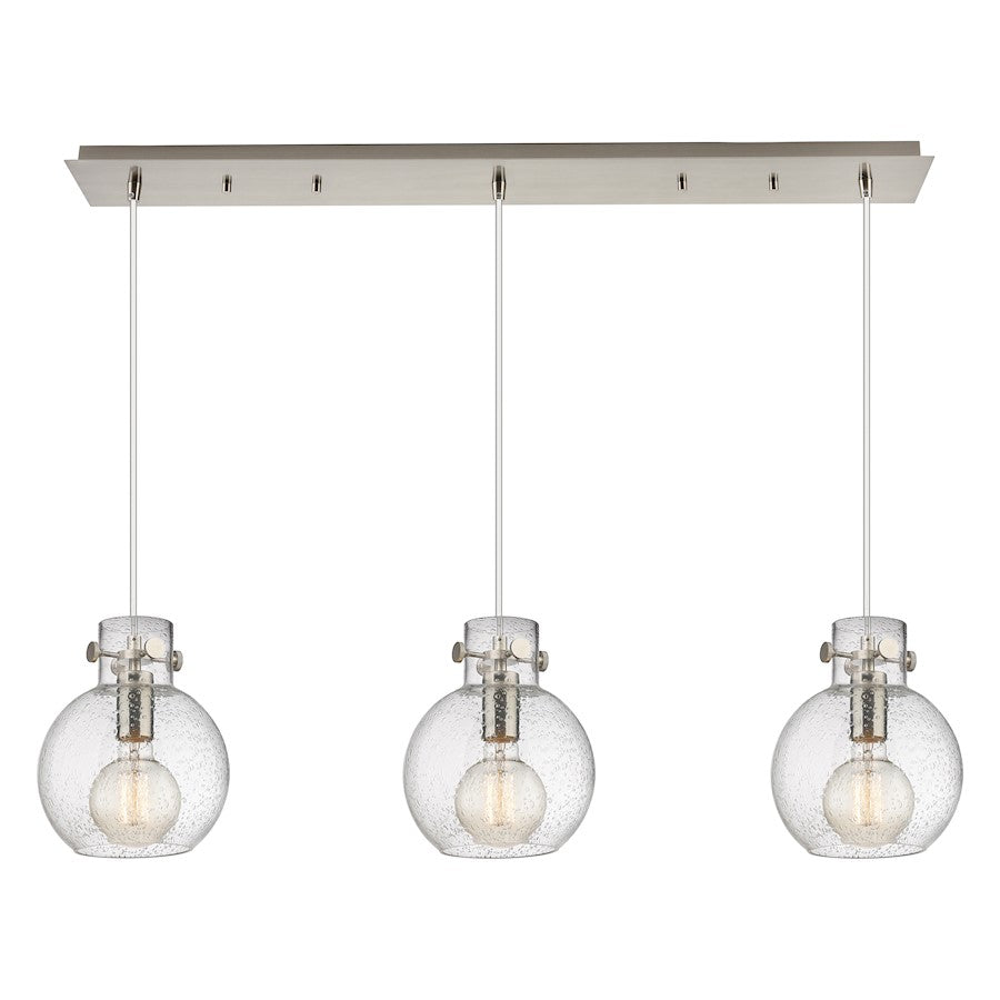 Innovations Newton Sphere 3Lt 8" CL Pendant, SN/SD - 123-410-1PS-SN-G410-8SDY