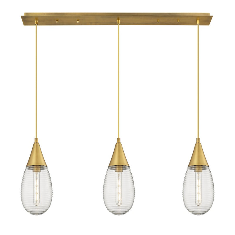 Innovations Malone 3Lt 6" Cord Linear Pendant, BS/SCL - 123-450-1P-BB-G450-6SCL