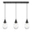 Innovations Malone 3Lt 6" Cord Linear Pendant, BK/CL - 123-450-1P-BK-G450-6CL