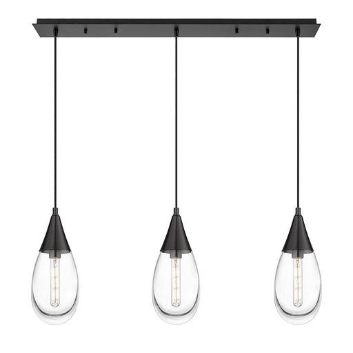 Innovations Malone 3Lt 6" Cord Linear Pendant, BK/CL - 123-450-1P-BK-G450-6CL