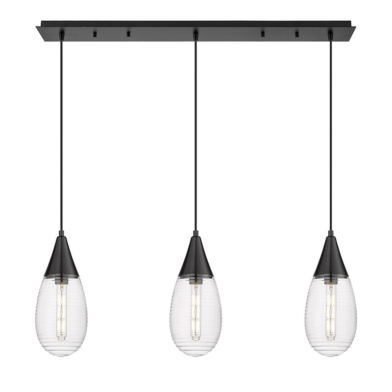 Innovations Malone 3Lt 6" Cord Linear Pendant, BK/SCL - 123-450-1P-BK-G450-6SCL