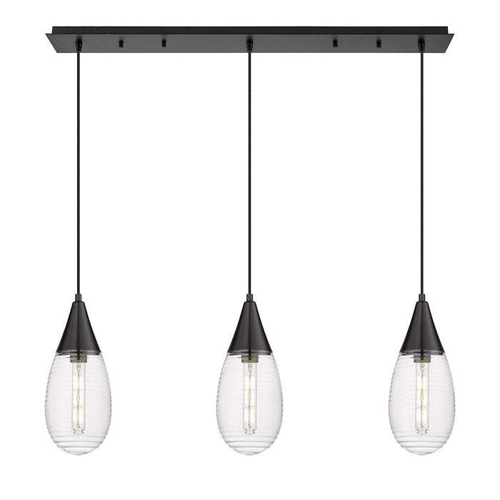 Innovations Malone 3Lt 6" Cord Linear Pendant, BK/SCL - 123-450-1P-BK-G450-6SCL