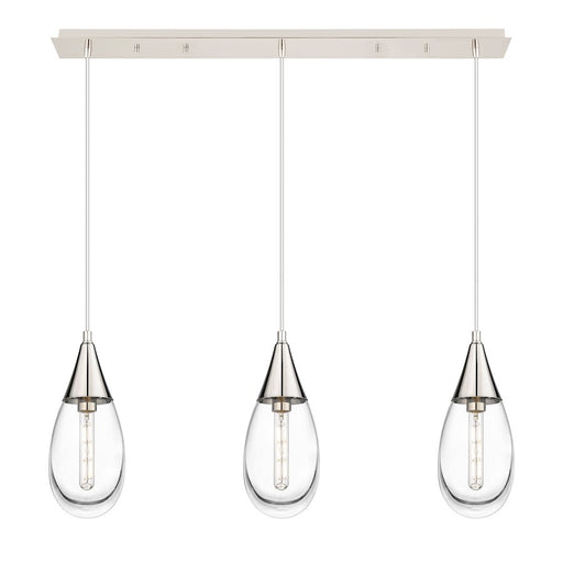 Innovations Malone 3Lt 6" Cord Linear Pendant, PN/Clear - 123-450-1P-PN-G450-6CL