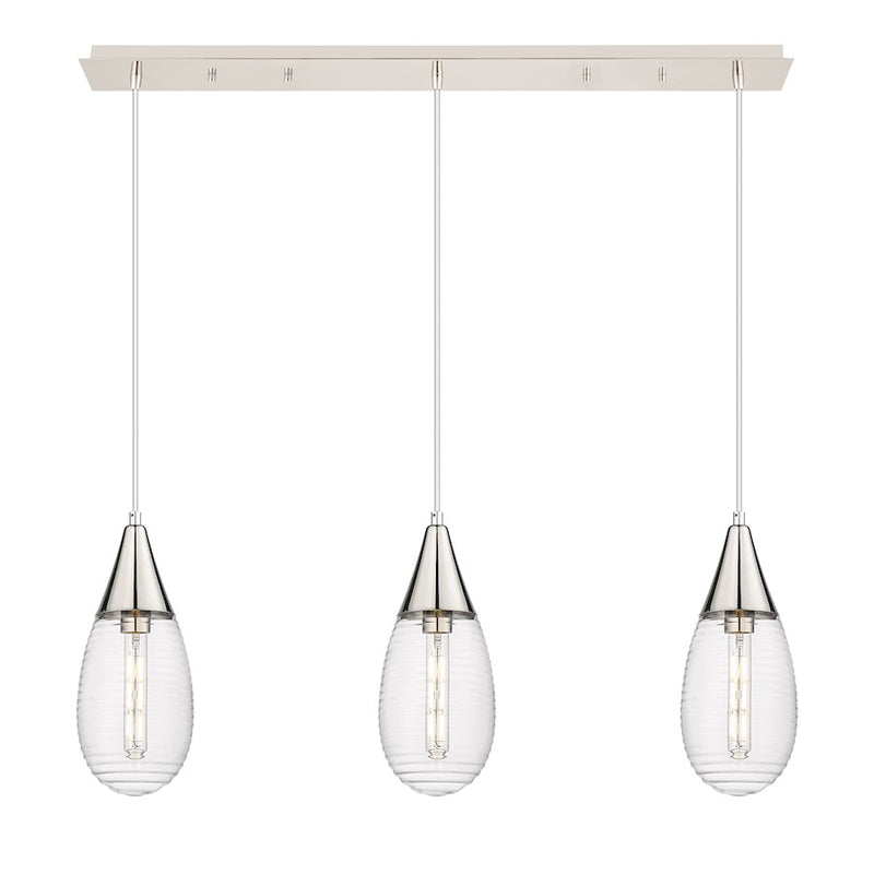 Innovations Malone 3Lt 6" Cord Linear Pendant, PN/SCL - 123-450-1P-PN-G450-6SCL