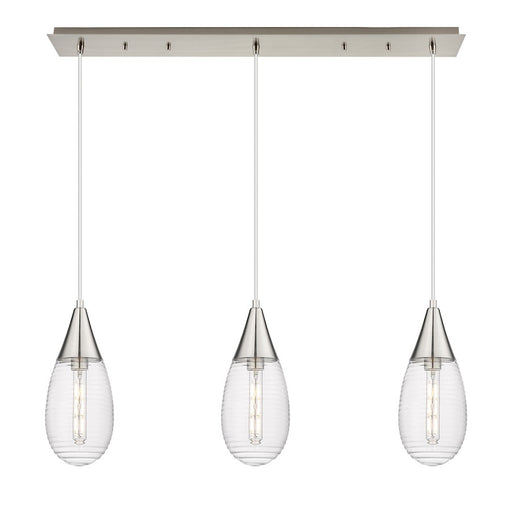 Innovations Malone 3Lt 6" Cord Linear Pendant, SN/SCL - 123-450-1P-SN-G450-6SCL