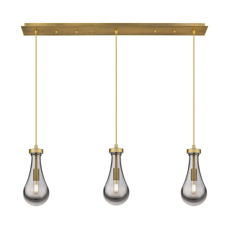 Innovations Owego 3Lt 5" Cord Linear Pendant, BS/SM - 123-451-1P-BB-G451-5SM