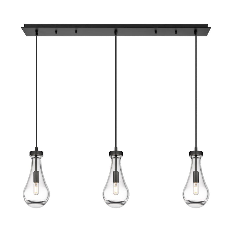 Innovations Owego 3Lt 5" Cord Linear Pendant, BK/CL - 123-451-1P-BK-G451-5CL