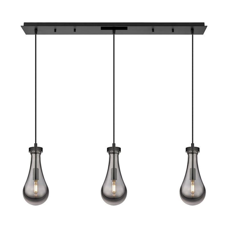 Innovations Owego 3Lt 5" Cord Linear Pendant, BK/SM - 123-451-1P-BK-G451-5SM