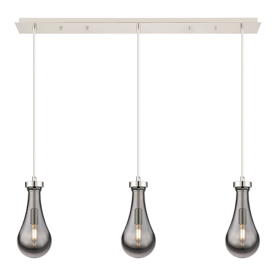 Innovations Owego 3Lt 5" Cord Linear Pendant, PN/Smoke - 123-451-1P-PN-G451-5SM