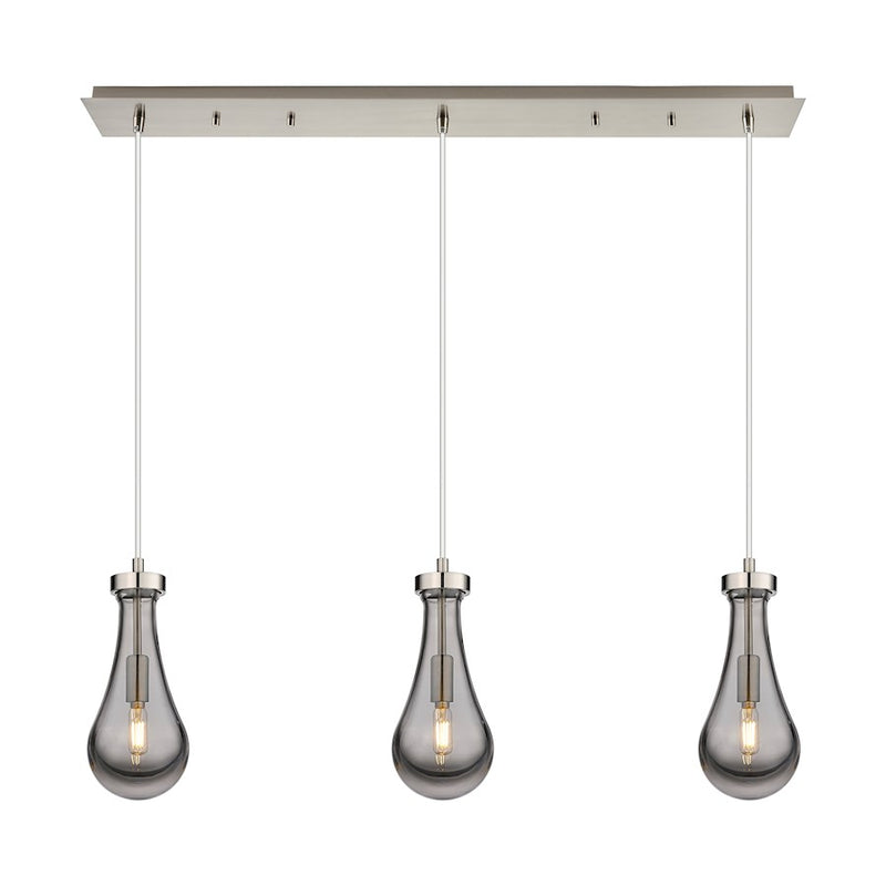 Innovations Owego 3Lt 5" Cord Linear Pendant, SN/Smoke - 123-451-1P-SN-G451-5SM