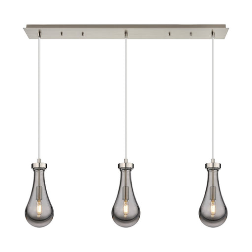 Innovations Owego 3Lt 5" Cord Linear Pendant, SN/Smoke - 123-451-1P-SN-G451-5SM