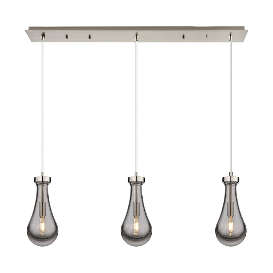 Innovations Owego 3Lt 5" Cord Linear Pendant, SN/Smoke - 123-451-1P-SN-G451-5SM