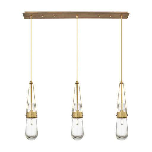 Innovations Milan 3Lt 4" Cord Linear Pendant, BS/CL - 123-452-1P-BB-G452-4CL