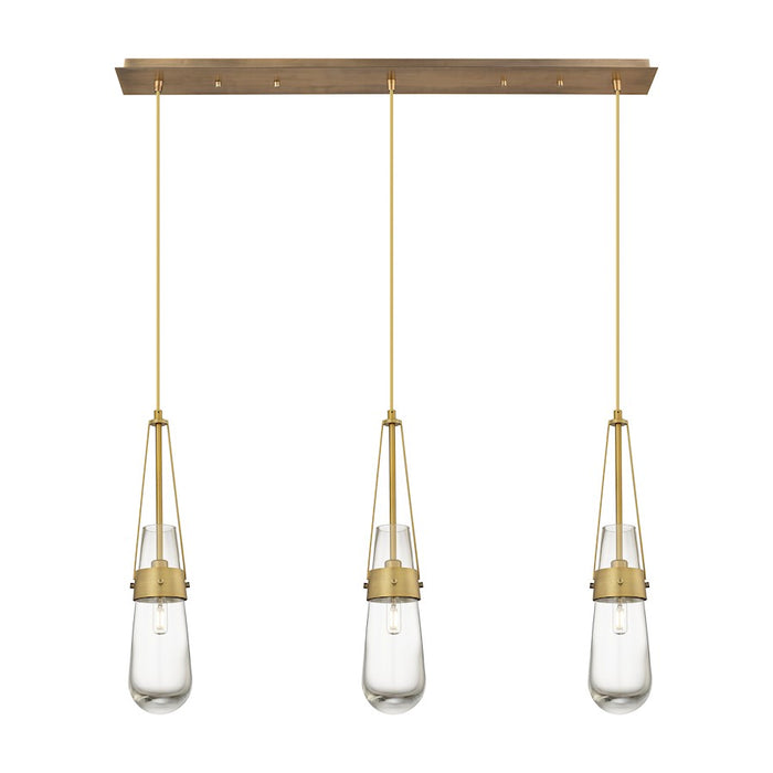 Innovations Milan 3Lt 4" Cord Linear Pendant, BS/CL - 123-452-1P-BB-G452-4CL