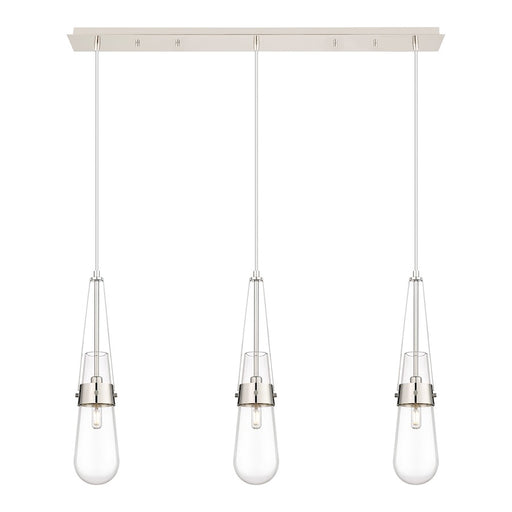 Innovations Milan 3Lt 4" Cord Linear Pendant, PN/Clear - 123-452-1P-PN-G452-4CL