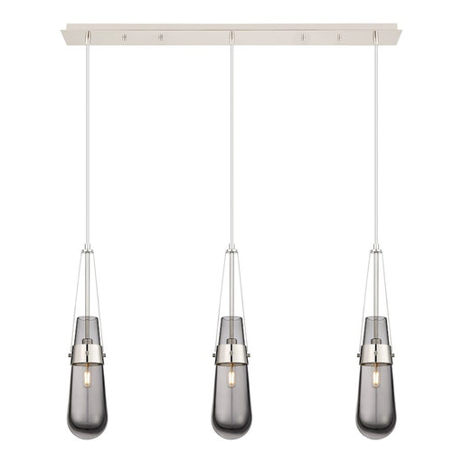 Innovations Milan 3Lt 4" Cord Linear Pendant, PN/Smoke - 123-452-1P-PN-G452-4SM