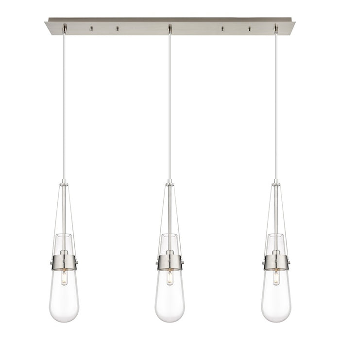 Innovations Milan 3Lt 4" Cord Linear Pendant, SN/Clear - 123-452-1P-SN-G452-4CL