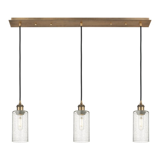 Innovations Crown Point 3Lt 37" Cord Linear Pend, BRS/SD - 123B-3P-BB-G434-7SDY