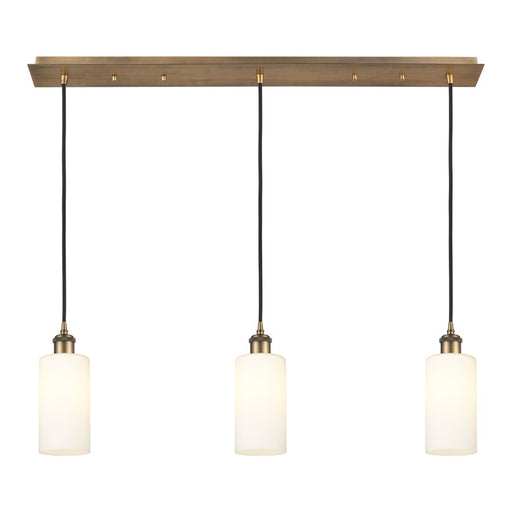 Innovations Crown Point 3Lt 37" Cord Linear Pend, BRS/WH - 123B-3P-BB-G434-7WH