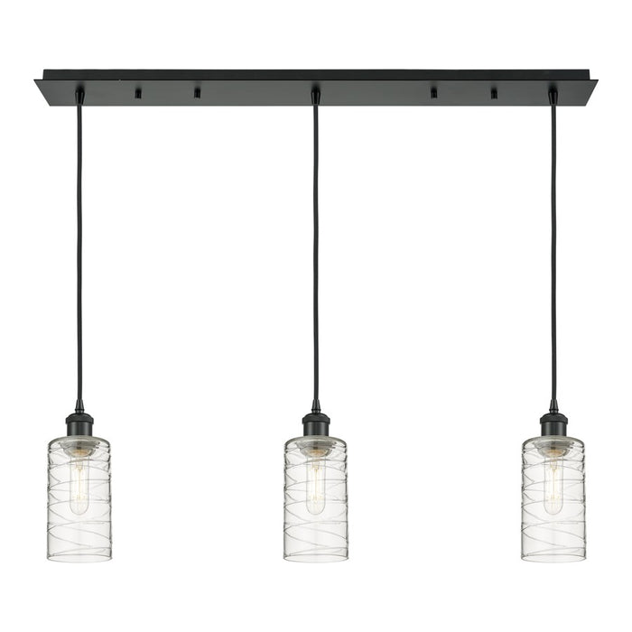 Innovations Crown Point 3Lt 37" Cord Linear Pendant, BK/DS - 123B-3P-BK-G434-7DE
