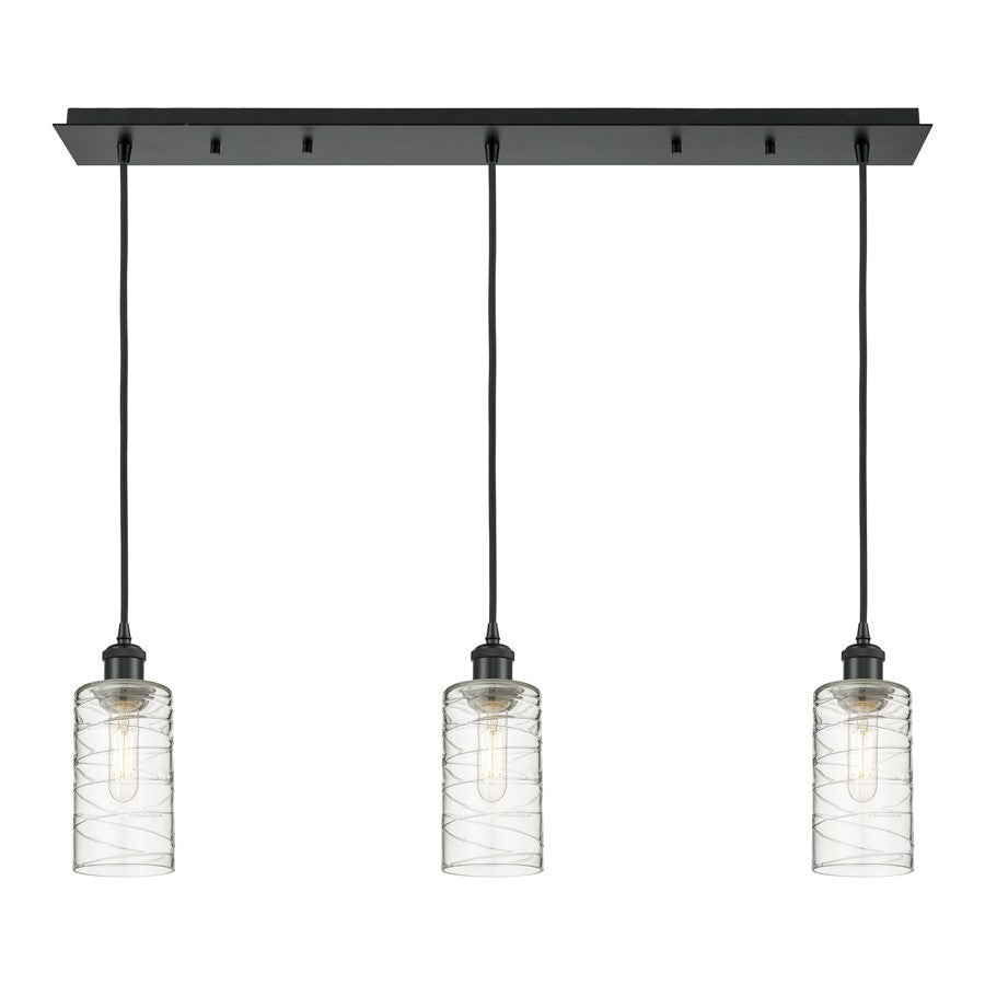 Innovations Crown Point 3Lt 37" Cord Linear Pendant, BK/DS - 123B-3P-BK-G434-7DE