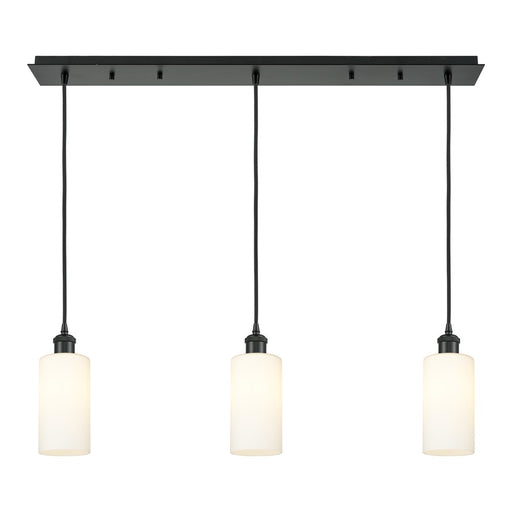 Innovations Crown Point 3Lt 37" Cord Linear Pendant, BK/WH - 123B-3P-BK-G434-7WH