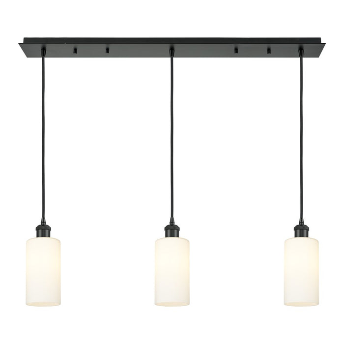 Innovations Crown Point 3Lt 37" Cord Linear Pendant, BK/WH - 123B-3P-BK-G434-7WH