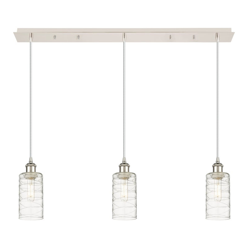 Innovations Crown Point 3Lt 37" Cord Linear Pendant, PN/DS - 123B-3P-PN-G434-7DE