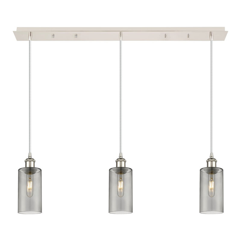 Innovations Crown Point 3Lt 37" Cord Linear Pendant, PN/SM - 123B-3P-PN-G434-7SM