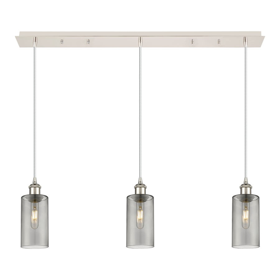 Innovations Crown Point 3Lt 37" Cord Linear Pendant, PN/SM - 123B-3P-PN-G434-7SM