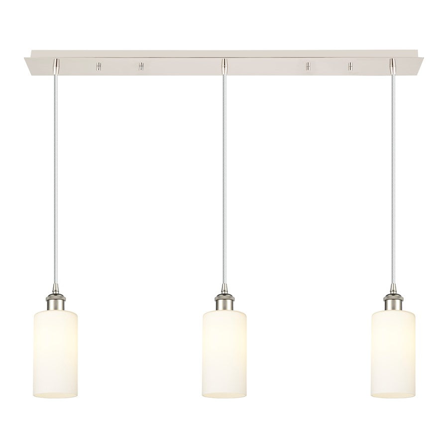 Innovations Crown Point 3Lt 37" Cord Linear Pendant, PN/WH - 123B-3P-PN-G434-7WH