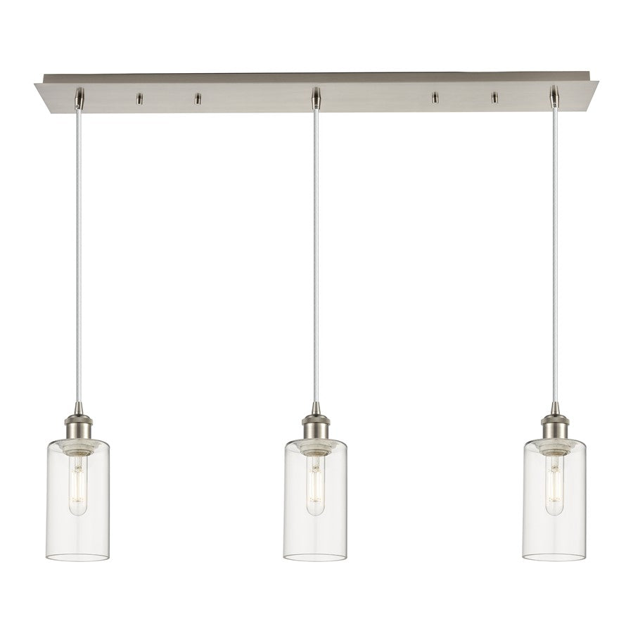 Innovations Crown Point 3Lt 37" Cord Linear Pendant, SN/CL - 123B-3P-SN-G434-7CL